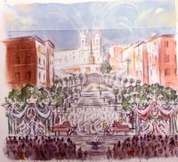 immagine First scene sketch for a concert on the Spanish Steps (Rome) 